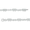 Thumbnail Image 2 of 1/10 CT. T.W. Diamond Alternating Double Heart and Infinity Bracelet in Sterling Silver - 7.25"
