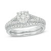 Thumbnail Image 1 of 1 CT. T.W. Diamond Frame Vintage-Style Bridal Set in 14K White Gold