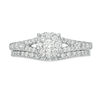 Thumbnail Image 4 of 1 CT. T.W. Diamond Frame Vintage-Style Bridal Set in 14K White Gold