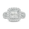 Thumbnail Image 3 of 1-1/2 CT. T.W. Quad Princess-Cut Diamond Frame Vintage-Style Engagement Ring in 14K White Gold