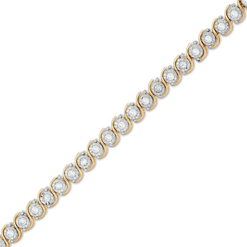 1/2 CT. T.W. Diamond "S" Tennis Bracelet in 10K Two-Tone Gold