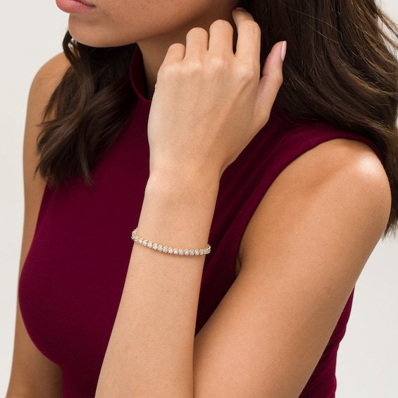 1/2 CT. T.w. Diamond "S" Tennis Bracelet in 10K Two-Tone Gold