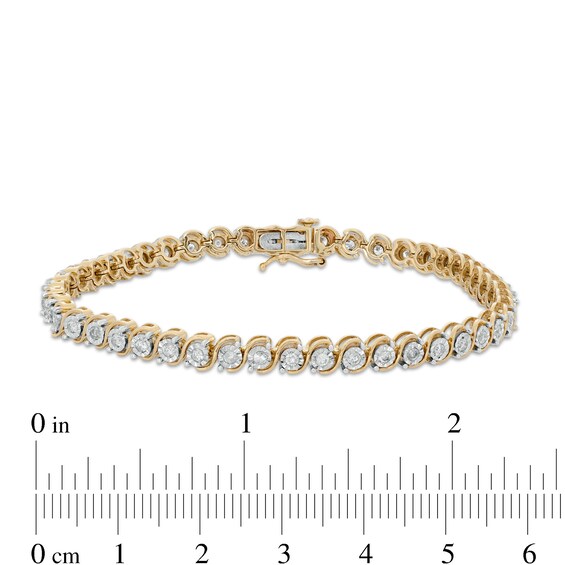 1/2 CT. T.w. Diamond "S" Tennis Bracelet in 10K Two-Tone Gold
