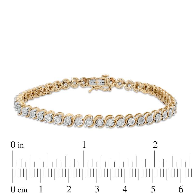 1/2 CT. T.W. Diamond "S" Tennis Bracelet in 10K Two-Tone Gold