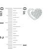 Thumbnail Image 3 of 1/6 CT. T.W. Composite Diamond Double Heart Stud Earrings in Sterling Silver