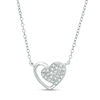 Thumbnail Image 0 of 1/6 CT. T.W. Composite Diamond Double Heart Necklace in Sterling Silver