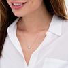 Thumbnail Image 1 of 1/6 CT. T.W. Composite Diamond Double Heart Necklace in Sterling Silver