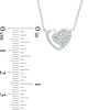 Thumbnail Image 2 of 1/6 CT. T.W. Composite Diamond Double Heart Necklace in Sterling Silver