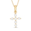 Thumbnail Image 1 of 1/5 CT. T.W. Diamond Station Cross Pendant in 10K Gold
