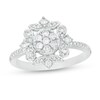 Thumbnail Image 1 of 3/8 CT. T.W. Composite Diamond Petal Frame Ring in 10K White Gold