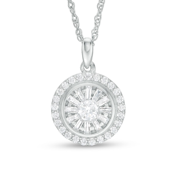 1/2 CT. T.w. Diamond Double Frame Pendant in 10K White Gold