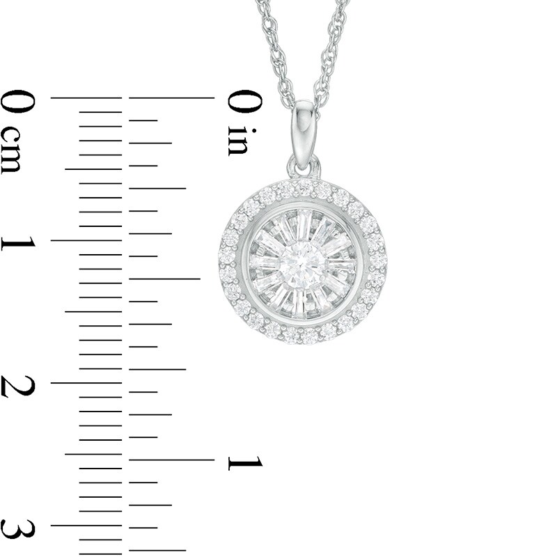 Main Image 3 of 1/2 CT. T.W. Diamond Double Frame Pendant in 10K White Gold