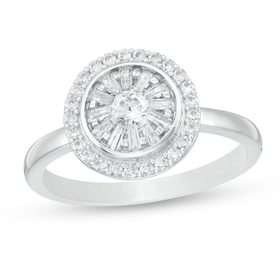 1/2 CT. T.w. Diamond Double Frame Ring in 10K White Gold