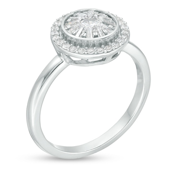 1/2 CT. T.w. Diamond Double Frame Ring in 10K White Gold