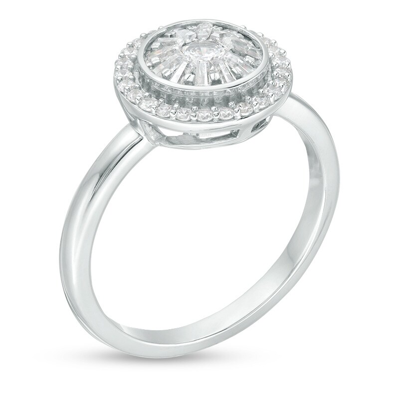 1/2 CT. T.W. Diamond Double Frame Ring in 10K White Gold