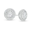 Thumbnail Image 0 of 1/2 CT. T.W. Diamond Double Frame Stud Earrings in 10K White Gold