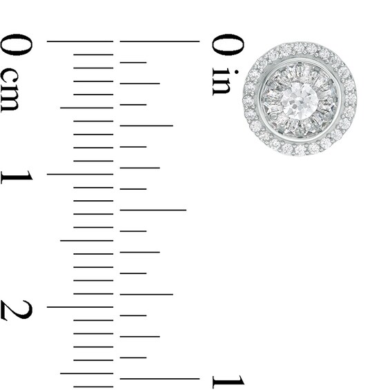 1/2 CT. T.w. Diamond Double Frame Stud Earrings in 10K White Gold