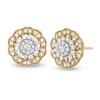 Thumbnail Image 1 of 1/2 CT. T.W. Composite Diamond Flower Frame Stud Earrings in 10K Gold