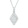 Thumbnail Image 1 of 1/2 CT. T.W. Composite Diamond Double Kite-Shaped Frame Pendant in 10K White Gold