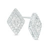 Thumbnail Image 1 of 3/4 CT. T.W. Composite Diamond Double Kite-Shaped Frame Stud Earrings in 10K White Gold