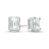 Thumbnail Image 1 of 1/2 CT. T.W. Emerald-Cut Diamond Frame Stud Earrings in 14K White Gold
