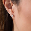 Thumbnail Image 2 of 1/2 CT. T.W. Emerald-Cut Diamond Frame Stud Earrings in 14K White Gold