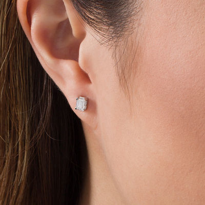 emerald cut diamond earrings tiffany