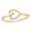 Thumbnail Image 1 of 1/20 CT. T.W. Diamond Sideways Heart Ring in 10K Gold