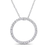 Thumbnail Image 1 of 1/8 CT. T.W. Diamond Open Circle Pendant in 10K White Gold - 17"