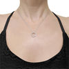 Thumbnail Image 2 of 1/8 CT. T.W. Diamond Open Circle Pendant in 10K White Gold - 17"
