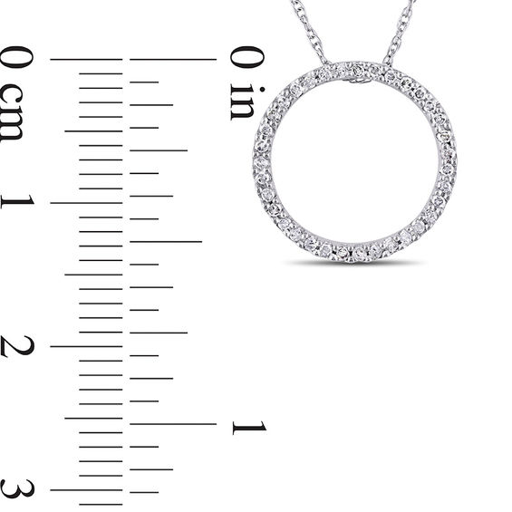 1/8 CT. T.w. Diamond Open Circle Pendant in 10K White Gold - 17"