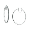 Thumbnail Image 1 of 1 CT. T.W. Black Diamond Hoop Earrings in Sterling Silver