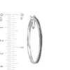 Thumbnail Image 3 of 1 CT. T.W. Black Diamond Hoop Earrings in Sterling Silver