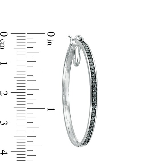 1 CT. T.w. Black Diamond Hoop Earrings in Sterling Silver
