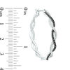 Thumbnail Image 3 of 1/2 CT. T.W. Enhanced Black and White Diamond Twist Hoop Earrings in Sterling Silver