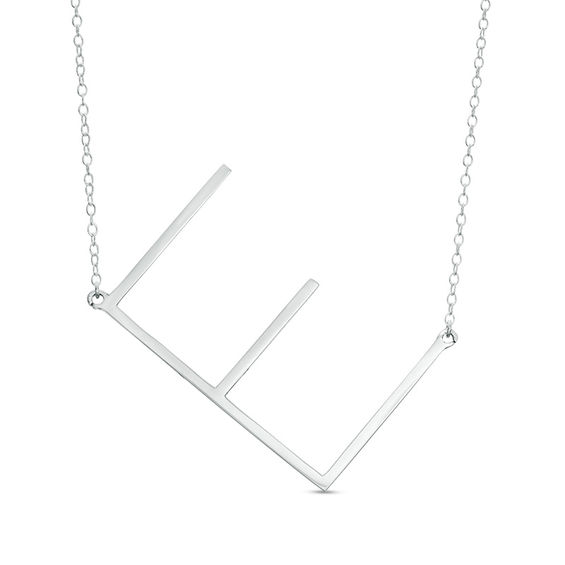 Greek Sideways Letter Initial Necklace