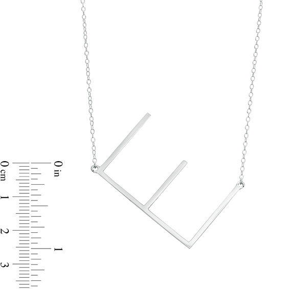 Large Tilted Uppercase Initial Necklace (1 Initial)
