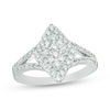 Thumbnail Image 1 of 3/4 CT. T.W. Composite Diamond Double Kite-Shaped Frame Split Shank Ring in 10K White Gold
