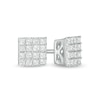 Thumbnail Image 1 of 1/4 CT. T.W. Princess-Cut Composite Diamond Stud Earrings in 10K White Gold