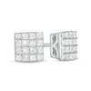 Thumbnail Image 0 of 1/2 CT. T.W. Princess-Cut Composite Diamond Stud Earrings in 10K White Gold