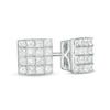 Thumbnail Image 1 of 1/2 CT. T.W. Princess-Cut Composite Diamond Stud Earrings in 10K White Gold