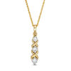 Thumbnail Image 1 of 1/3 CT. T.W. Diamond Three Stone "XO" Pendant in 10K Gold