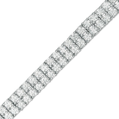 1 ROW TENNIS BRACELET WITH DIAMONDS IN STERLING SILVER 7 INCH 