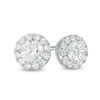 Thumbnail Image 0 of 1 CT. T.W. Diamond Raised Frame Stud Earrings in 14K White Gold