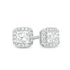 Thumbnail Image 1 of 1/2 CT. T.W. Princess-Cut Diamond Cushion Frame Stud Earrings in 14K White Gold