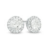 Thumbnail Image 1 of 3/4 CT. T.W. Diamond Frame Stud Earrings in 14K White Gold