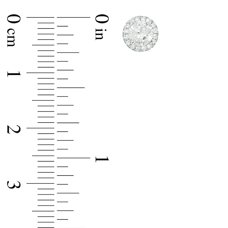 Main Image 2 of 3/4 CT. T.W. Diamond Frame Stud Earrings in 14K White Gold