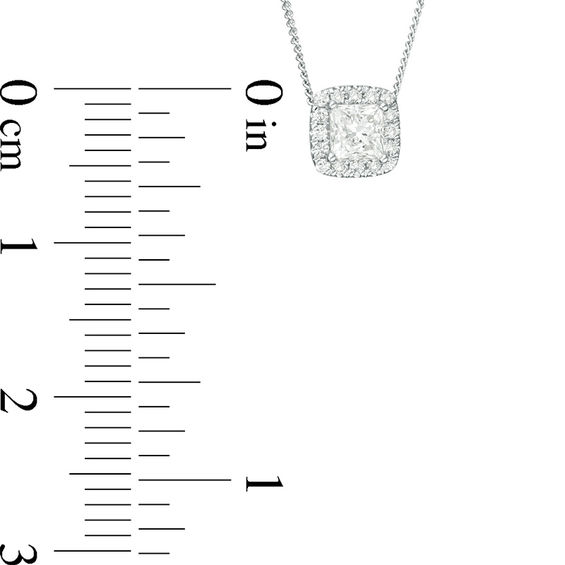 1/3 CT. T.w. Princess-Cut Diamond Frame Pendant in 14K White Gold