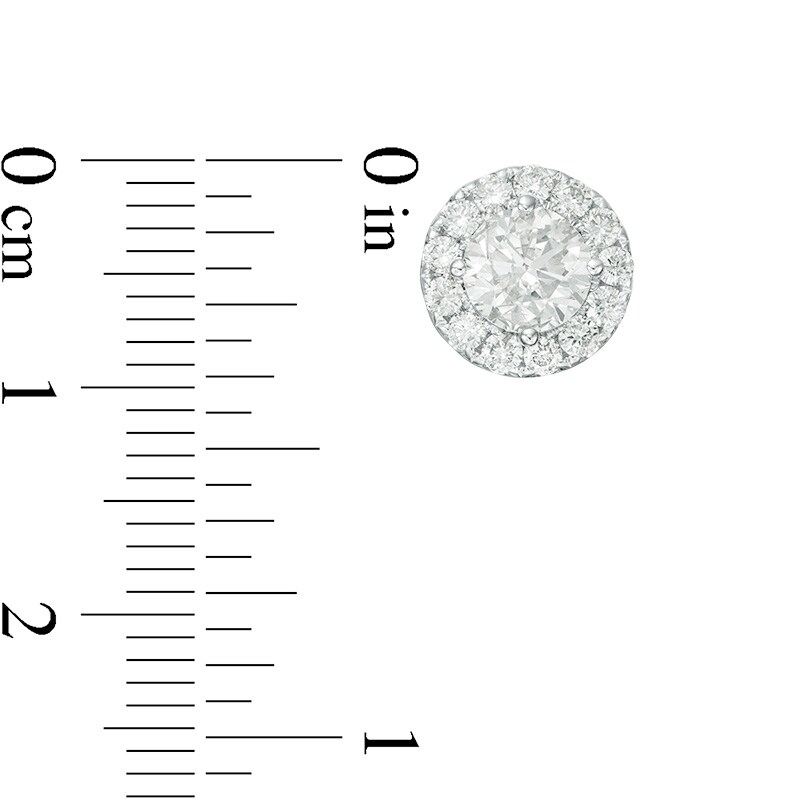 Main Image 3 of 2 CT. T.W. Diamond Frame Stud Earrings in 14K White Gold