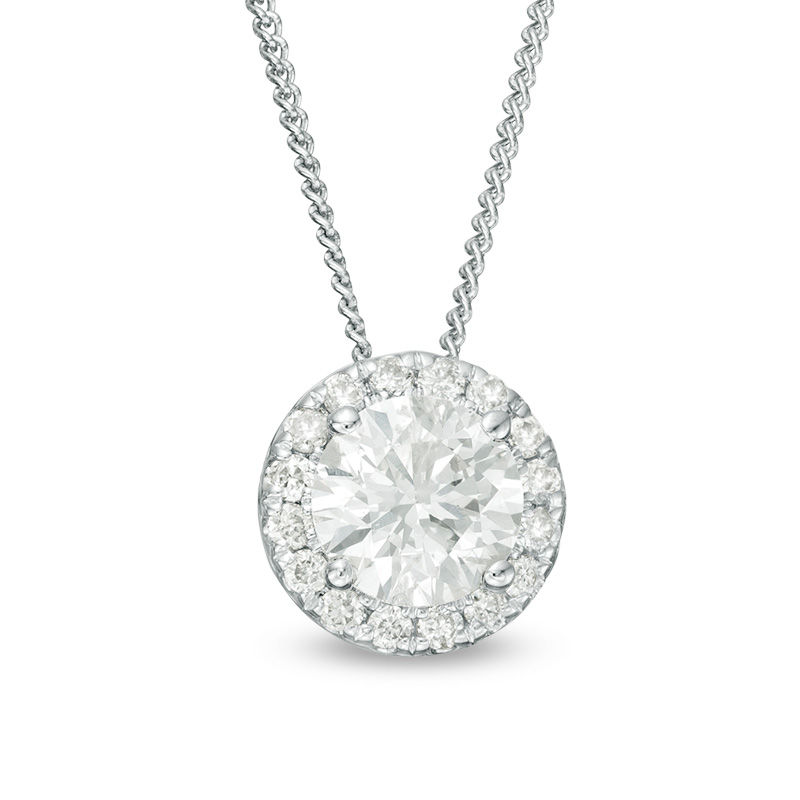Main Image 1 of 1/2 CT. T.W. Diamond Frame Pendant in 14K White Gold